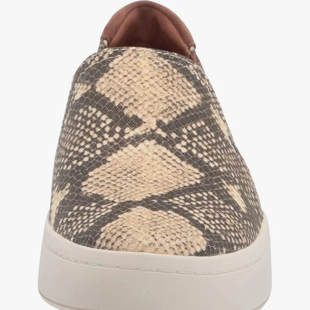 Zodiac Jasmine Snake Print Slip-On Sneakers - Brown and Cream size 6.5 NWOT..